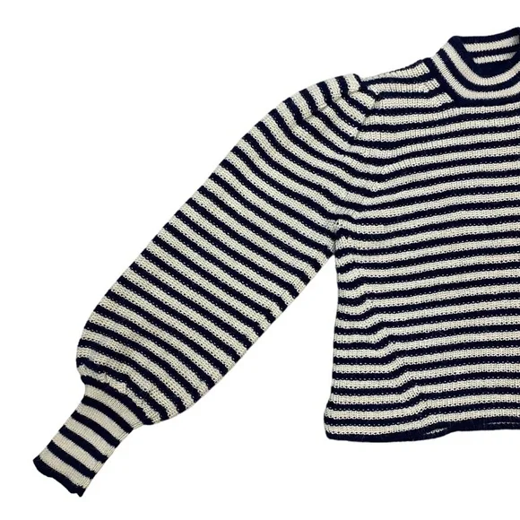 Eleven Six Mia Sweater Ivory Navy Stripe Size Medium - Picture 4 of 7